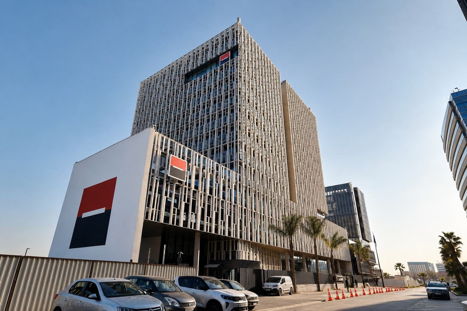 Porcelain raised access floor at Société Générale HQ, Alger, a CERAFINI reference project
